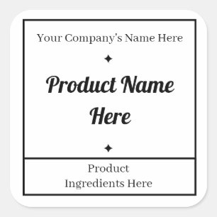 Etiqueta de producto cuadrada editable simple blan