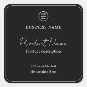 Etiqueta de producto cuadrado minimalista elegante