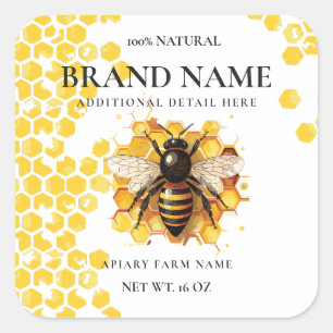 Etiqueta de producto de abeja melífera