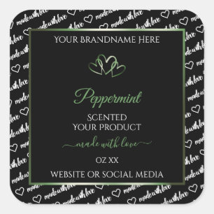 Etiqueta de producto de arte de palabra negra y bl