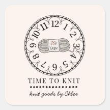 Etiqueta de producto de artículos de Knit hechos a