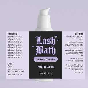 Etiqueta de producto de baño de pestañas gótico de