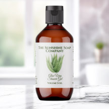 Etiqueta de producto de baño y cuerpo - aloe vera 