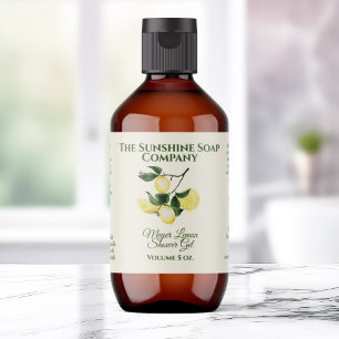 Etiqueta de producto de baño y cuerpo - limón - re