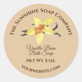 Etiqueta de producto de baño y cuerpo - vainilla -