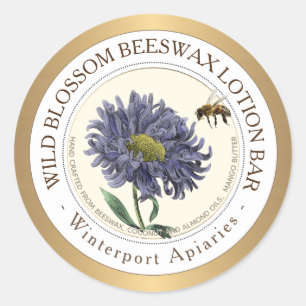 Etiqueta de producto de Beeswax Flor de abeja de b