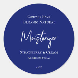 Etiqueta de producto de belleza azul marino de ele