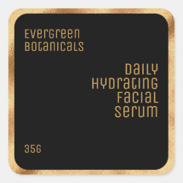 etiqueta de producto de belleza de lujo cuadrado n