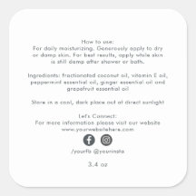 Etiqueta de producto de belleza minimalista blanca