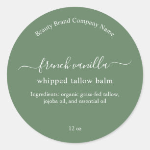 Etiqueta de producto de belleza minimalista verde 