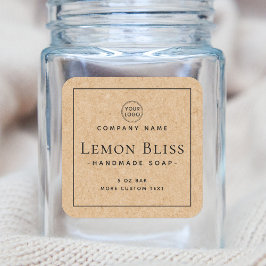 Etiqueta de producto de borde cuadrado de papel de