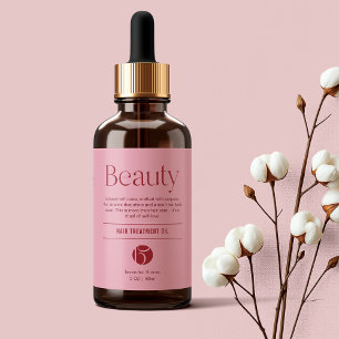 Etiqueta de producto de botella de belleza rosa so