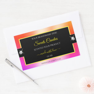 Etiqueta de producto de brillantes negros arcoiris