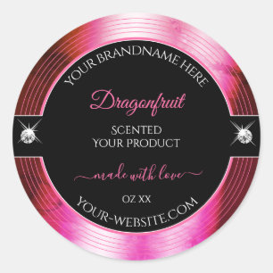 Etiqueta de producto de brillantes negros de Crims