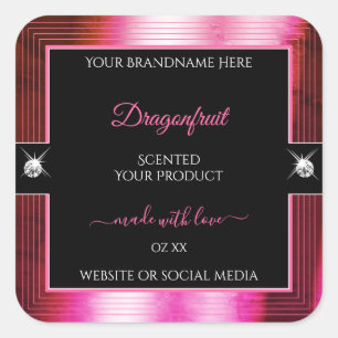 Etiqueta de producto de brillantes negros de Crims