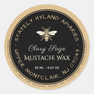 Etiqueta de producto de cera de abejas manuscrita