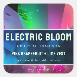 Etiqueta de producto de color azul cristalino insp