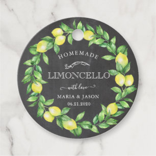 etiqueta de producto de corona de limón limoncello