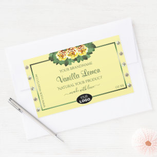Etiqueta de producto de crema Rosas amarillas Diam