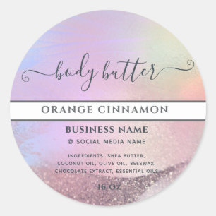 Etiqueta de producto de escritura dorada holográfi