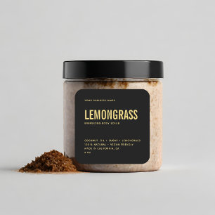 Etiqueta de producto de exfoliante corporal de oro