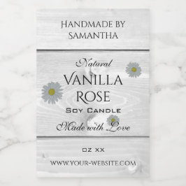 Etiqueta de producto de grano de madera blanca mod