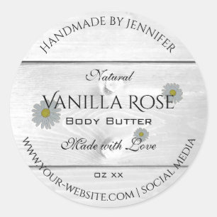 Etiqueta de producto de grano de madera blanca mod