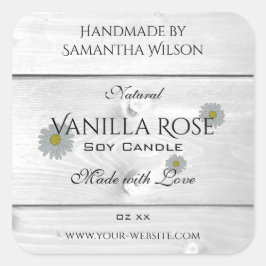 Etiqueta de producto de grano de madera blanca mod