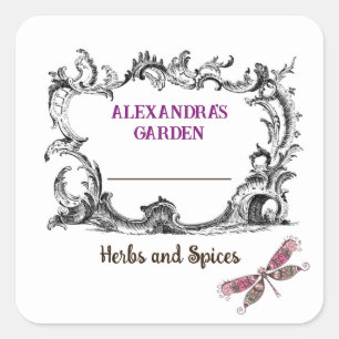 Etiqueta de producto de hierba de ornamentos o esp