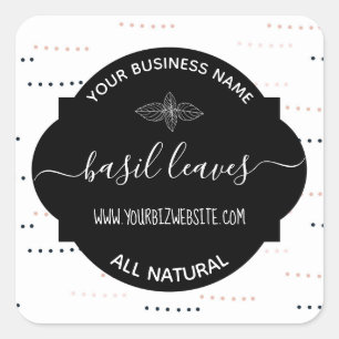 Etiqueta de producto de hierba y jarra de especias