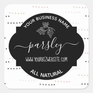 Etiqueta de producto de hierba y jarra de especias