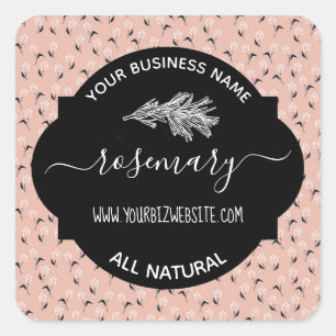 Etiqueta de producto de hierba y jarra de especias