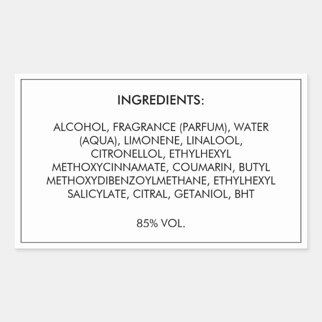 Etiqueta de producto de ingredientes (Anverso)
