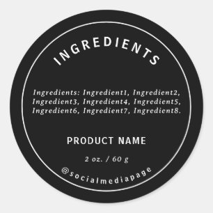 Etiqueta De Producto De Ingredientes Blancos Moder