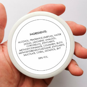 Etiqueta de producto de ingredientes Pegatina blan