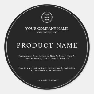 Etiqueta de producto de instrucciones de ingredien