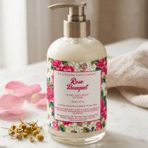 Etiqueta de producto de jabón floral de rosas para