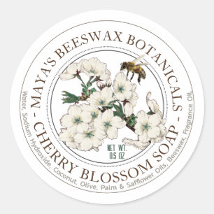 Etiqueta de producto de jabón perfumado de abeja d