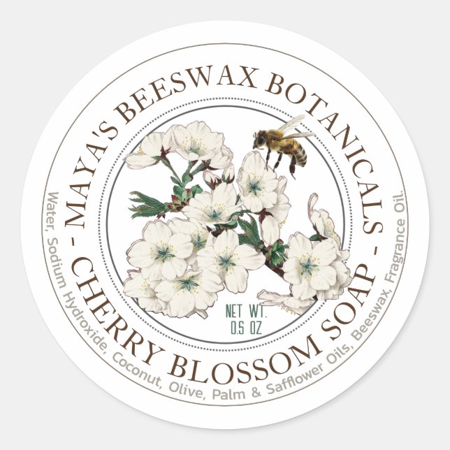 Etiqueta de producto de jabón perfumado de abeja d (Anverso)