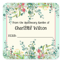 Etiqueta de producto de jardín de hierbas botánica