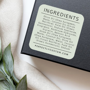 Etiqueta de producto de la lista de ingredientes v