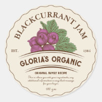 Etiqueta de producto de la mermelada de frutas de 