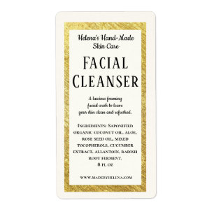 Etiqueta de producto de limpieza facial de belleza