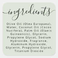 Etiqueta de producto de lista de ingredientes de g