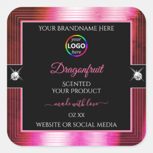 Etiqueta de producto de logotipo rosa de Crimson b