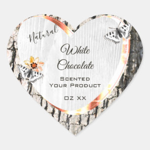 Etiqueta de producto de madera blanca Rosa Maripos