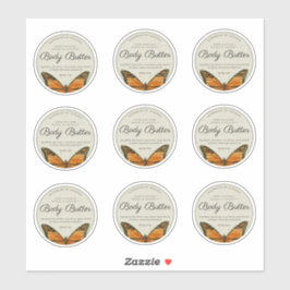 Etiqueta de producto de manteca de mariposa de vin