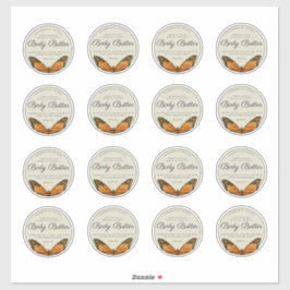 Etiqueta de producto de mantequilla corporal de ma