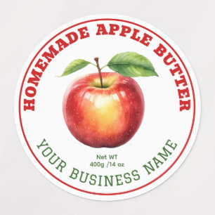 Etiqueta de producto de mantequilla de manzana cas