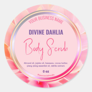 Etiqueta de producto de marco de degradado floral 